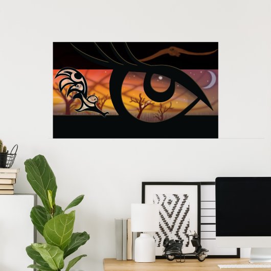 フクロウ目 ポスター (ホームオフィス)