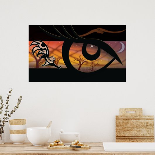 フクロウ目 ポスター (キッチン)