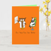 フクロウ眼科医 – Sheep Glasses Greeting Card カード (黄色い花)