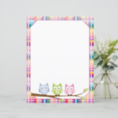 フクロウ着色格子状縁ど紙シート (スタンド正面)