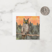 フクロウ知恵のカードをありがとう ノートカード (正面/裏面インサイチュ)