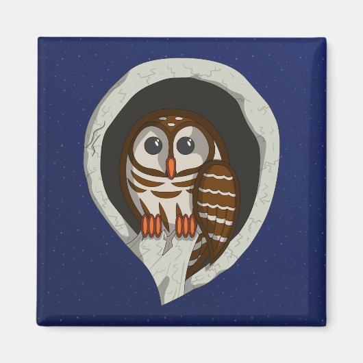 フクロウ磁石のセレーネ マグネット (正面)