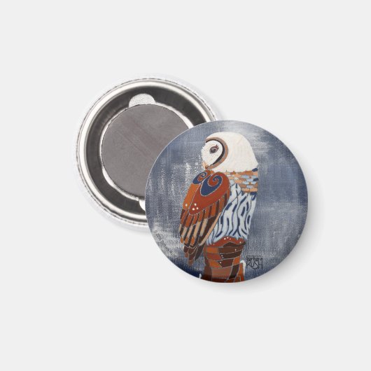 フクロウ磁石 マグネット (正面/裏面)