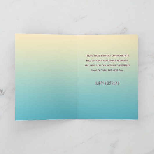 フクロウ神よ！誕生日おもしろい誕生日 カード (内部)