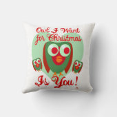 フクロウ私はクリスマスおもしろいホリデータイムおもしろい クッション (裏面)
