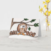 フクロウ科 カード (黄色い花)