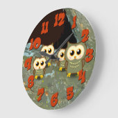 フクロウ科 ラージ壁時計 (傾斜)