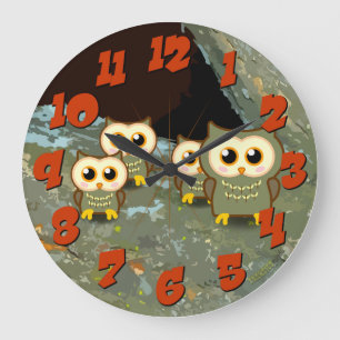 フクロウ科 ラージ壁時計