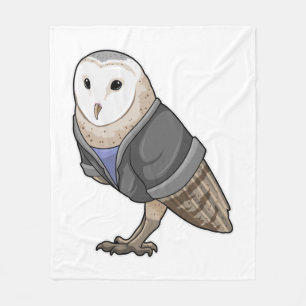 フクロウ秘書 フリースブランケット