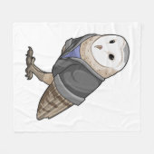 フクロウ秘書 フリースブランケット (正面(横))