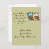 フクロウ移動ポストカード 案内ポストカード (正面/裏面)