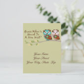 フクロウ移動ポストカード 案内ポストカード (スタンド正面)