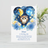 フクロウ第1誕生日招待状 招待状 (スタンド正面)