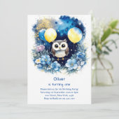 フクロウ第1誕生日招待状 招待状 (スタンド正面)