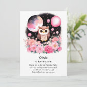 フクロウ第1誕生日招待状 招待状 (スタンド正面)