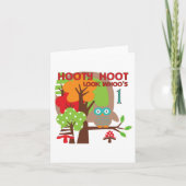 フクロウ第1誕生日Tシャツと贈り物 カード (正面)