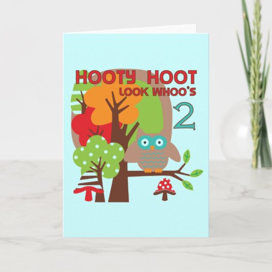 フクロウ第2回誕生日Tシャツとギフト カード (正面)