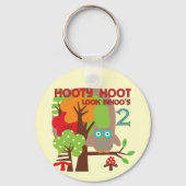 フクロウ第2回誕生日Tシャツとギフト キーホルダー (正面)