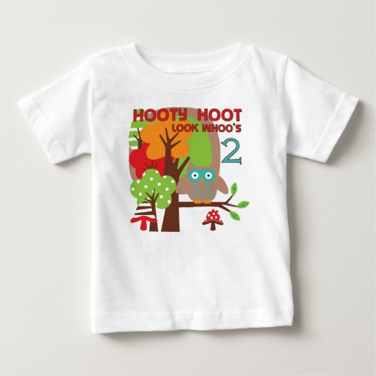 フクロウ第2回誕生日Tシャツとギフト ベビーTシャツ (正面)