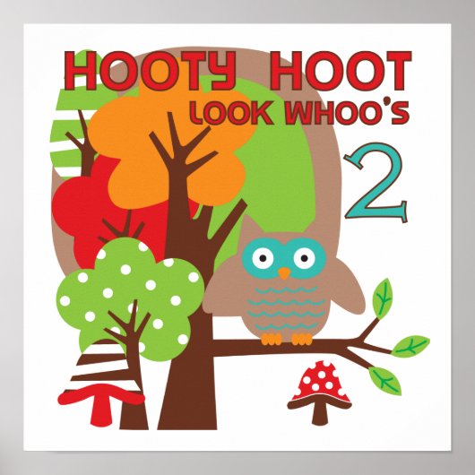 フクロウ第2回誕生日Tシャツとギフト ポスター (正面)