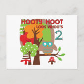 フクロウ第2回誕生日Tシャツとギフト ポストカード (正面)