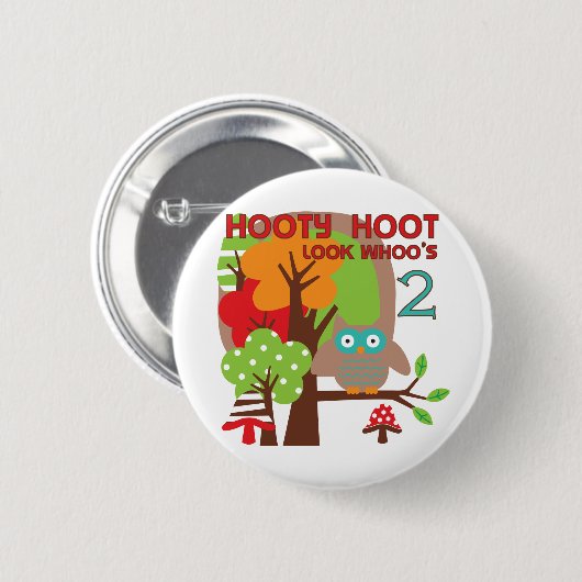 フクロウ第2回誕生日Tシャツとギフト 缶バッジ (正面&裏面)