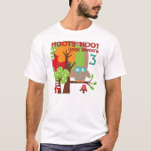 フクロウ第3回誕生日Tシャツとプレゼント Tシャツ (正面)