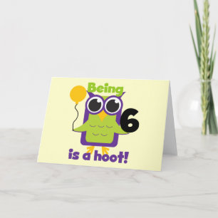 フクロウ第6誕生日Tシャツ&ギフト カード