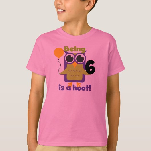 フクロウ第6誕生日Tシャツ&ギフト Tシャツ (正面)