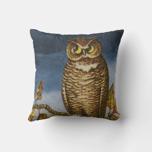 フクロウ紅葉 クッション (裏面)