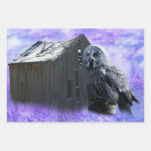 フクロウ納屋 ラッピングペーパーシート (正面)