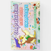 フクロウ紙吹雪おもしろいカラフルハッピーディセーションパーティー 横断幕 (縦)