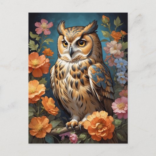 フクロウ素晴らしウ ポストカード (正面)