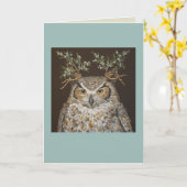 フクロウ素晴らしカードはジュリアス カード (黄色い花)