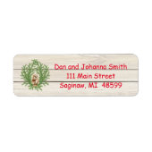 フクロウ素朴とウッドのクリスマス住所 シール (正面)