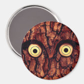 フクロウ素朴な木の樹皮が可愛い マグネット (正面/裏面)