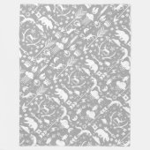 フクロウ素朴ムは鹿キツネウッドランドの生き物パターン フリースブランケット (正面)