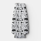 フクロウ素朴ムは鹿キツネウッドランドの生き物パターン ボトルクーラー (正面)