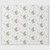 フクロウ素朴・クリスマスプレゼント ラッピングペーパー (フラット)