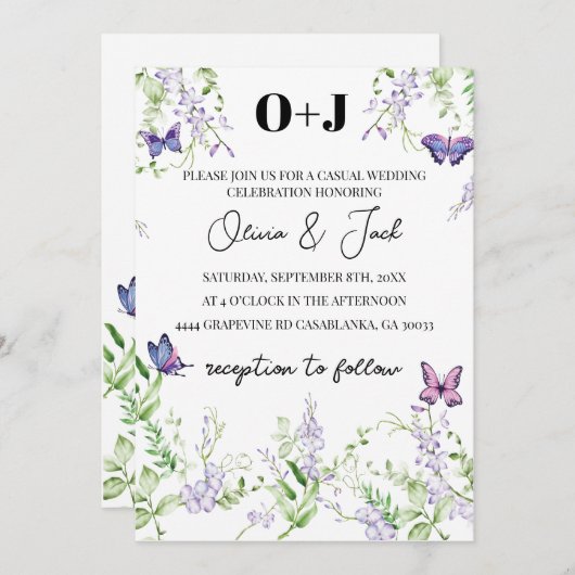 フクロウ結婚マ 招待状 (正面/裏面)