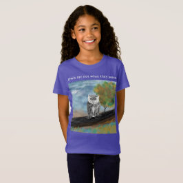 フクロウ絵を描の自然疑問に思 Tシャツ