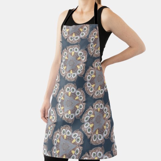 フクロウ絵画のデザインエプロン エプロン (インサイチュ)