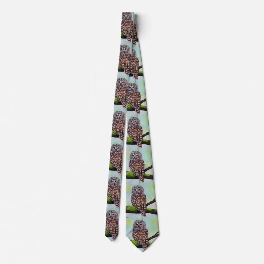 フクロウ絵画の ネクタイ (裏面)