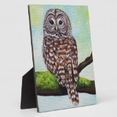 フクロウ絵画の フォトプラーク (側面)