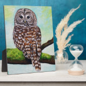 フクロウ絵画の フォトプラーク (側面)