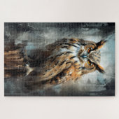 フクロウ絵画ジグソーパズルのインク ジグソーパズル (横)