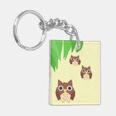 フクロウ絵画ズの芸術 キーホルダー (正面左)