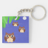 フクロウ絵画ズの芸術 キーホルダー (裏面)