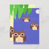 フクロウ絵画ズの芸術 サンキューカード (正面/裏面)