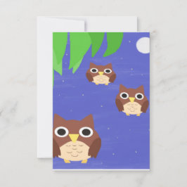 フクロウ絵画ズの芸術 サンキューカード